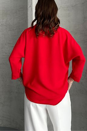 پیراهن قرمز زنانه یقه پیراهنی macharel jeans - کد 896028815
