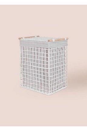 سبد لباس سفید بامبو The Mia - کد 896041293