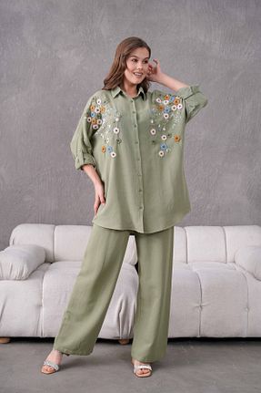 پیراهن خاکی زنانه اورسایز MVStore - کد 896042713