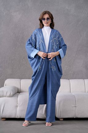 ست بالاتنه و پائین تنه سرمه ای زنانه بافتنی Miss Allos - کد 896041291