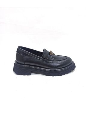 کفش لوفر مشکی زنانه چرم خالص ALBİNİ - کد 897407805