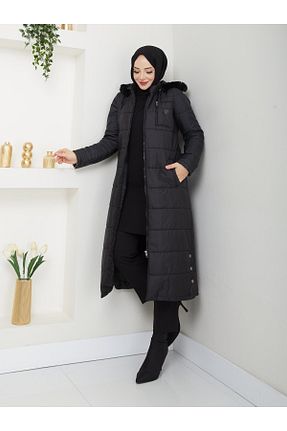 پالتو پشمی حجاب مشکی زنانه رگولار Günay Karaca - کد 896062445