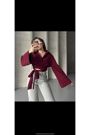پیراهن زرشکی زنانه اورسایز kiraz butik - کد 896059989