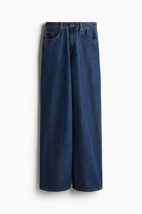 شلوار جین آبی زنانه پاچه گشاد H&M - کد 896074158