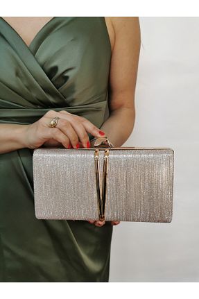 کیف مجلسی طلائی زنانه چرم مصنوعی MODA - کد 897263145