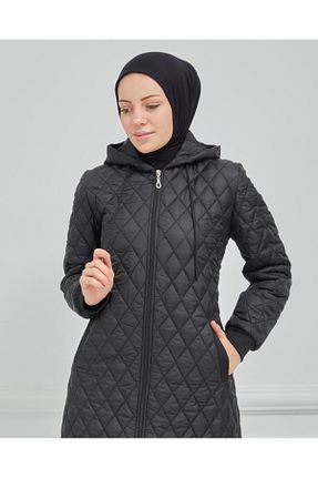 کاپشن مشکی زنانه پنبه - پلی استر - الاستین şuranur - کد 896069687