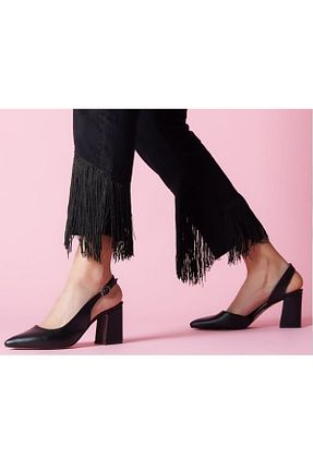 کفش پاشنه بلند کلاسیک مشکی زنانه چرم مصنوعی Chic Via - کد 896091416