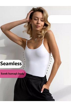 بلوز سفید زنانه ساده MİSTİRİK - کد 832818536