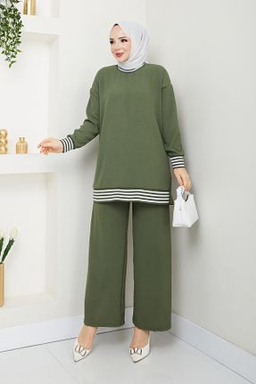 ست بالاتنه و پائین تنه حجاب سبز زنانه اورسایز ECK MODA - کد 134492871