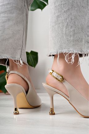 کفش پاشنه بلند کلاسیک بژ زنانه چرم لاکی bakacstore - کد 892707130