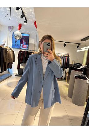 کت آبی زنانه اورسایز EFİL - کد 896112660