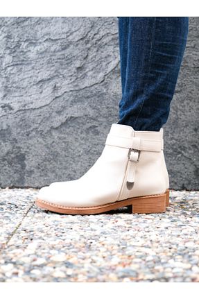 بوت / نیم بوت بژ زنانه چرم مصنوعی Munshoes - کد 896113549