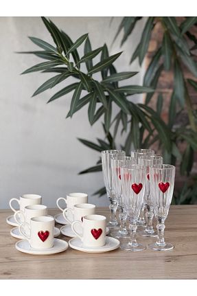 فنجان قهوه سفید 6 نفره HediyeKöşkü - کد 896123862
