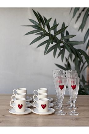 فنجان قهوه سفید 6 نفره HediyeKöşkü - کد 896123862