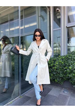 ترنچکت نباتی زنانه چرم مصنوعی Göker Life - کد 897420489