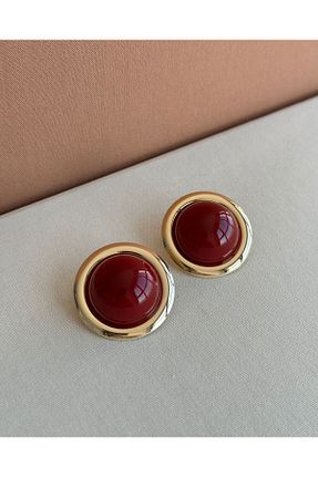 گوشواره جواهر زرشکی RiRi Store - کد 896153959