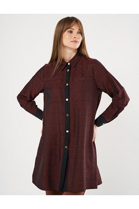 تونیک حجاب قهوه ای ویسکون Kayra - کد 896217189