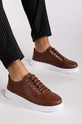 کفش اسنیکر قهوه ای مردانه بند دار BY ERG SHOES - کد 842712862