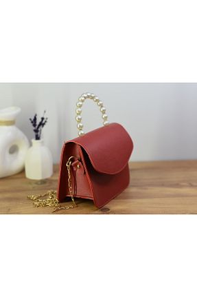 کیف دوشی زرشکی زنانه چرم مصنوعی AYEM - کد 896235515