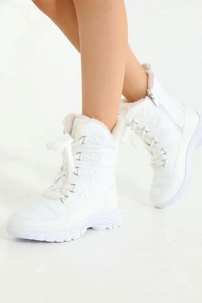 بوت / نیم بوت سفید زنانه پاشنه تخت İncim - کد 896246620