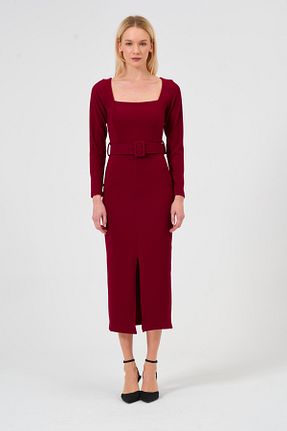 لباس زرشکی زنانه بافت Moda Palmiss - کد 896242583