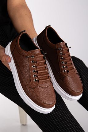 کفش اسنیکر قهوه ای مردانه بند دار BY ERG SHOES - کد 842712862