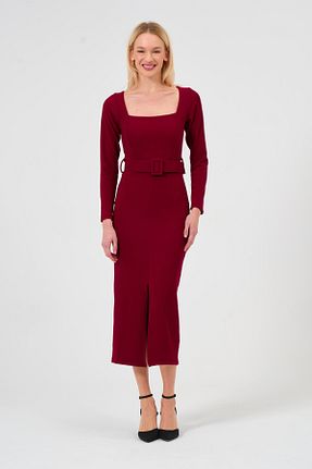 لباس زرشکی زنانه بافت Moda Palmiss - کد 896242583