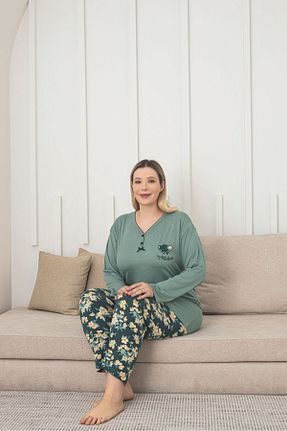 ست لباس راحتی سایز بزرگ رنگی زنانه طرح دار Asel - کد 896254887