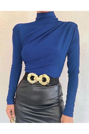 بلوز آبی زنانه ساده MACMODA - کد 896255133