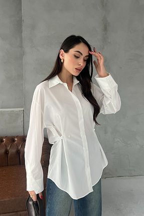 پیراهن سفید زنانه اورسایز Seda Yalçın Atelier - کد 896252143