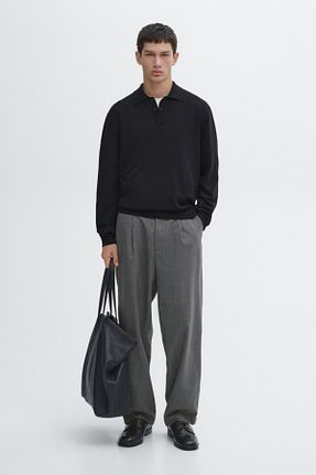 پلیور سرمه ای مردانه ساده Massimo Dutti - کد 895624916