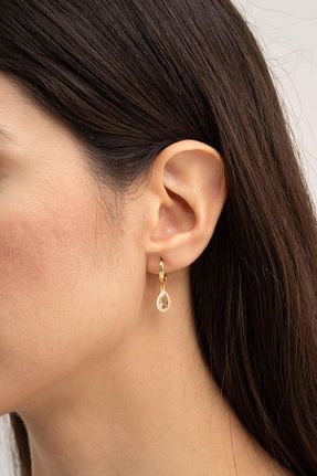 گوشواره نقره طلائی زنانه 925 عیار Sümer Telkari - کد 736148373