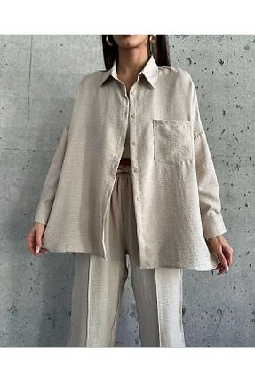 ست بالاتنه و پائین تنه بژ زنانه بافتنی Famel Butik - کد 896272526