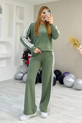 ست بالاتنه و پائین تنه خاکی زنانه بافت Velista - کد 896279406