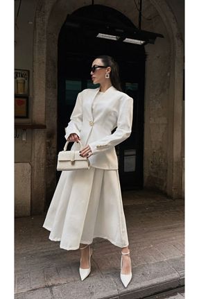 کت بلیزر سفید زنانه Polikoton BRTC design - کد 896324903