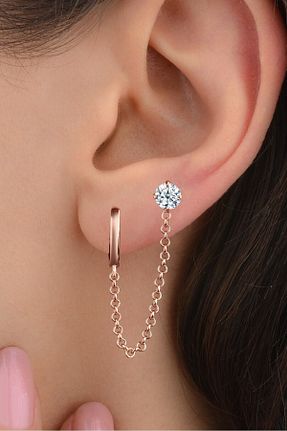 گوشواره نقره صورتی زنانه 925 عیار jelux silver - کد 790409945