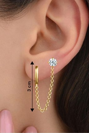 گوشواره نقره طلائی زنانه 925 عیار jelux silver - کد 790409950