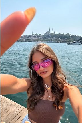 عینک آفتابی صورتی زنانه UV400 MACERATİ - کد 461296932