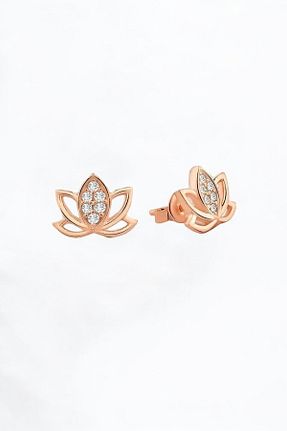 گوشواره نقره طلائی زنانه 925 عیار jelux silver - کد 714331150