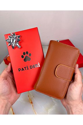 کیف پول قهوه ای زنانه سایز متوسط patideri - کد 896312301