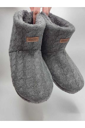 بوت خانگی طوسی مردانه جیر fluffy - کد 896332794