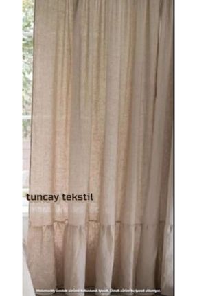 پرده زمینه بژ کتان TUNCAY TEKSTİL - کد 840031717