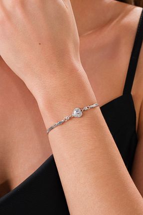 دستبند نقره طوسی زنانه 925 عیار Ricco Jewellery - کد 896345991
