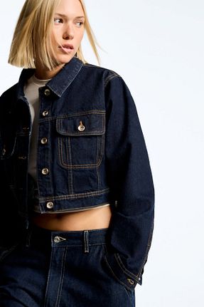 کت آبی زنانه اسلیم Bershka - کد 896345794