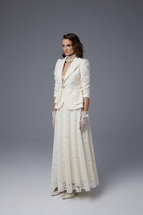 ست بالاتنه و پائین تنه نباتی زنانه JAMİLATASARİM - کد 896344520