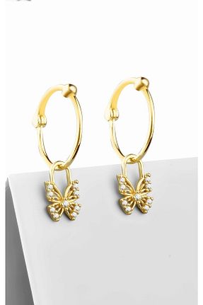 گوشواره نقره طلائی زنانه 925 عیار jelux silver - کد 314055144