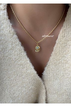 گردنبند جواهر زرد زنانه رودیوم aksesuaris - کد 896342848