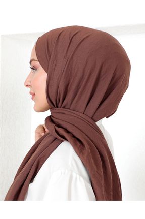 شال قهوه ای زنانه پنبه ای nacar çarşı - کد 896347188