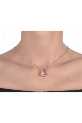 گردنبند استیل ( فولاد ) بژ زنانه استیل ضد زنگ stainless steell - کد 896345103