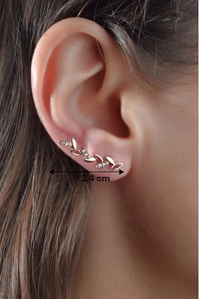 گوشواره نقره صورتی زنانه 925 عیار jelux silver - کد 304364428